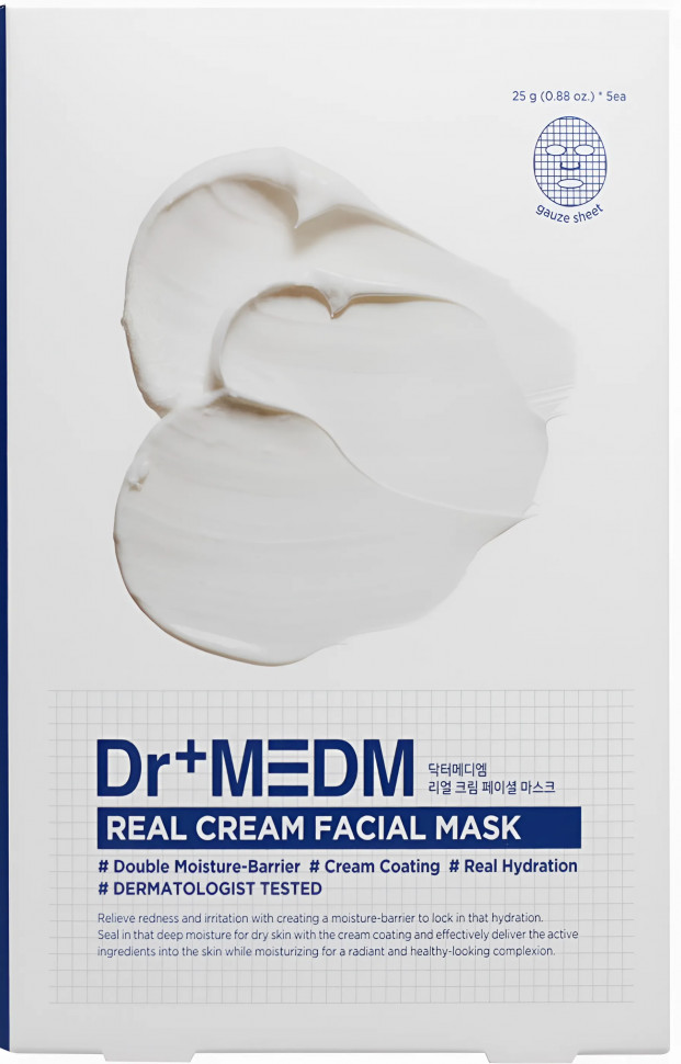 Dr+MEDM Тканевая крем-маска для лица 25г*5шт