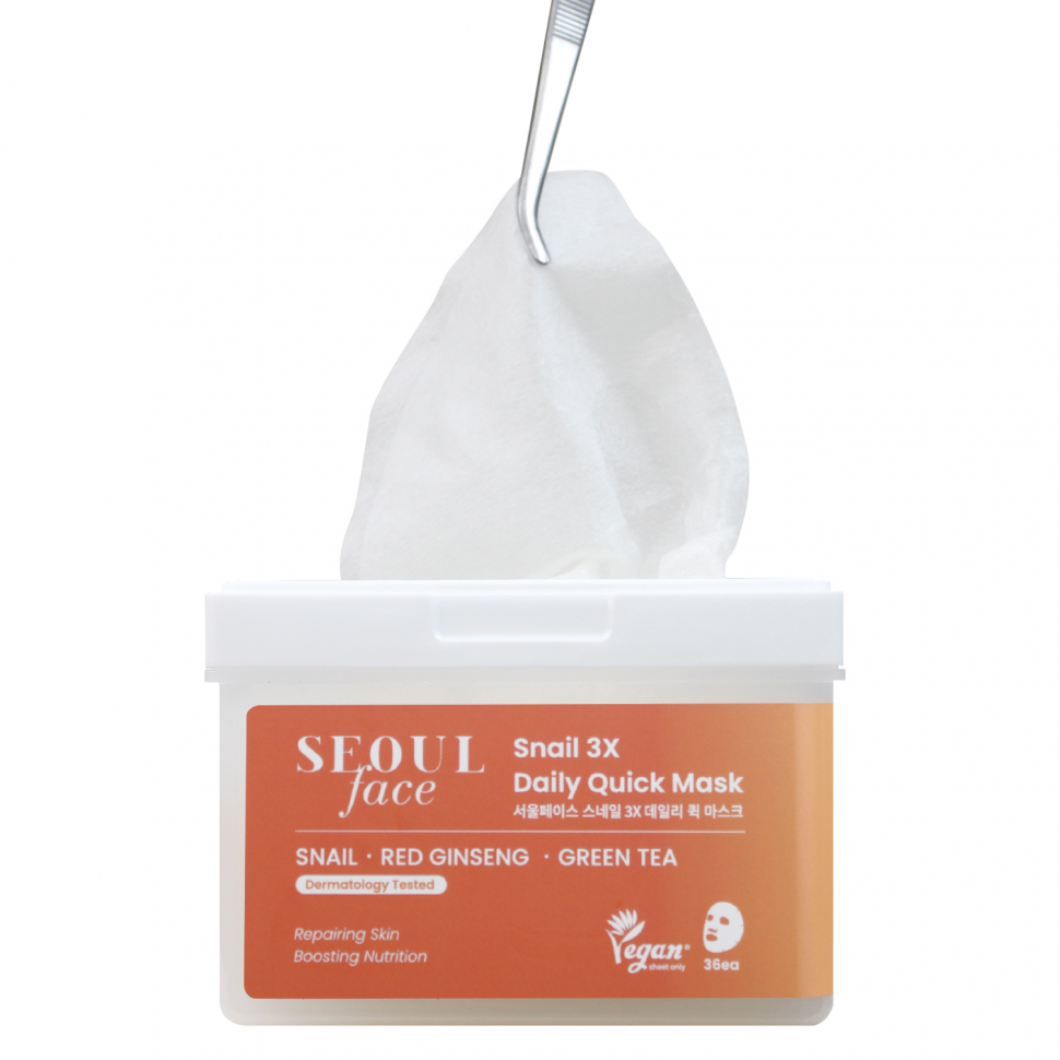 DERMAL Seoul Face Набор масок для лица с муцином улитки 36шт